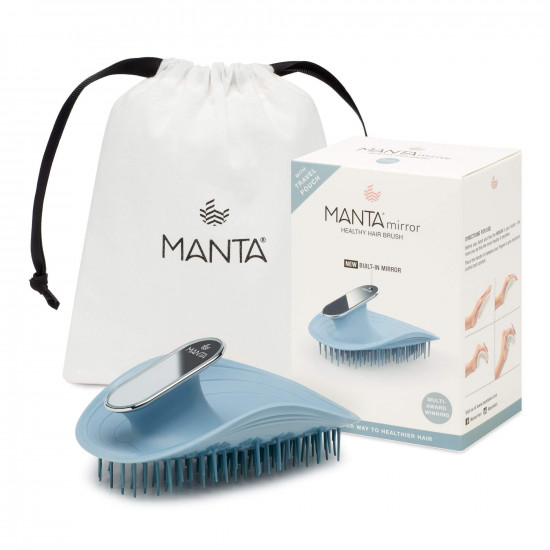 Manta Mirror Brush Blue Щітка для волосся з дзеркалом блакитна - фото №3 Manta Mirror Brush Blue Щітка для волосся з дзеркалом блакитна - фото №3